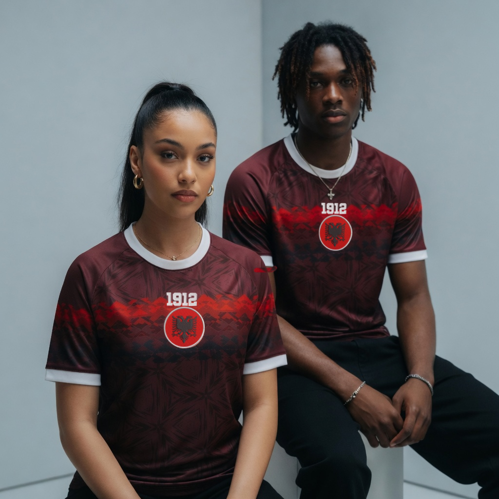 Wine Red Albania Jersey - Ninety+